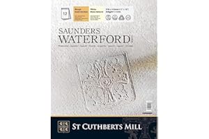 SAUNDERS WATER FORD SERIES SAUNDERS WATERFORD SERIESST Cuthberts blocco carta per acquerello,collato lato corto 23x31cm,12 fogli, bianco naturale, grana ruvida, 300gm