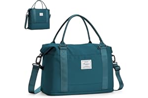 HYC00 Bolsa Viaje Cabina Avion 40x20x25 Ryanair Mujer Bolsa de Viaje Equipaje de Mano Cabina Convertible 45x36x20 Easyjet Bolsa de Fin de Semana Bolsa de Deporte Gimnasio Bolsa Hospital,Azul Pavo Real