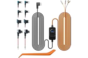 REDTIGER F7N zestaw kabli sztywnych do dashcam Port USB C do kamery samochodowej, 12 V - 24 V do 5 V z ochroną przed niskim napięciem