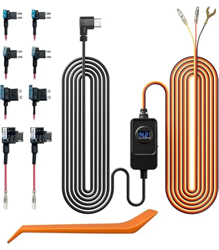 MEIRIYFA Dash Cam Hardwire Kit USB-C - 12V-24V Zu 5V 3A, Mit Niederspannungsschutz