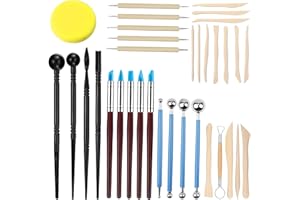 MAX COOK Modellierwerkzeug 34 Stück Töpferwerkzeug Carving Tools Clay Keramik Sculpting Ton Werkzeug Set für Skulptur Profis Anfänger