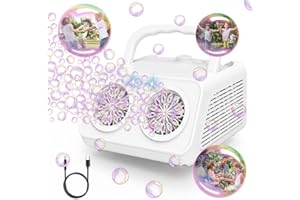 P PANACARE Macchina automatica di bolle per bambini, 20000 + bolle al minuto, Bubble Maker Giocattoli con 26 fori/illuminazione/120ML Bubble Solution.Gifts per feste, matrimonio, compleanno