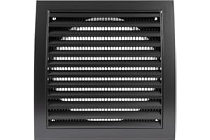Vent Systems Ø 150 mm / 15.2 cm - antracytowa plastikowa osłona wentylacyjna - żaluzja, otwierana na zewnątrz, wbudowana osłona przed szkodnikami, HVAC, do ulepszenia domu
