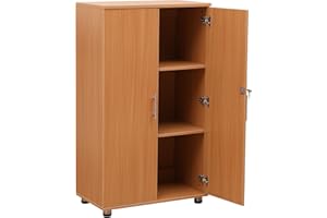 MMT FURNITURE DESIGNS LTD Armario archivador para oficinas, con cerradura, 3 estantes de almacenamiento, de 2 puertas, 700 mm de ancho, gran capacidad de almacenamiento
