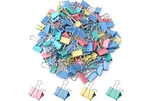 JCTRRJ 160 Stück Foldback Klammern, Klammern, Papierklammern, Binder Clips, Vielzweckklammern, Foldback Klammern Groß, Papierklammer, Aktenklammern, Dokumentenklammer, Foldbackklammern, Klemmen Büro