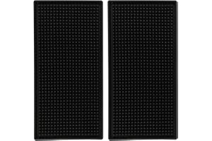 ZEONHEI 2 sztuki 30 x 15 mata barowa, silikonowa ociekowa, prostokątna, gumowa barowa, mata do kawy, ociekowa do kuchni, baru, klubu, czarna