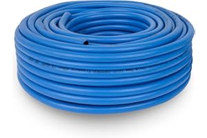 EBERTH Tuyau à air comprimé, tuyau d'air haute pression pour compresseur, longueur 50m, diamètre 10mm x 14,5mm (intérieur x extérieur), 20 bar, accessoires pour outils pneumatique sans raccord