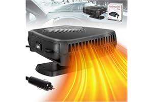 TOGETDREAM Calefactor de Coche,12V 150W Portátil Calentador Coche 2 en 1 Calentador y Ventilador Coche Calentador de Parabrisas calentador parabrisas con encendedor cigarrillos Portátil Calefactor Accesorios