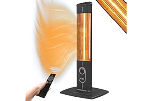 ‎ICQN ICQN Stand Heizstrahler mit Fernbedienung, 2300 Watt, Infarot, Infarotheizung für Innen- & Außenbereich, Standheizstrahler, Standgerät, IP20, Digitalanzeige