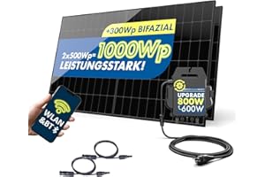 SPAUN Balkonkraftwerk 1000W p | 800W Komplettset mit bis zu 1300Wp bifazialer PV-Leistung und 5m Anschlusskabel zum Einstecken in die Steckdose - Wifi Fernüberwachung, Mini-PV-Anlage, N-TOPCon