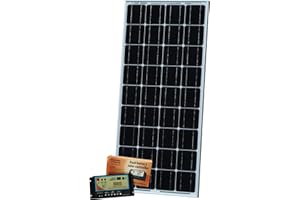 100W Photonic Universe monocrystalline Dual Battery Solar Charging kit with 10A Automatic Solar Charge Controller (Prevents Overcharge and Back Flow) and 5m Cable for Charging 12V Battery