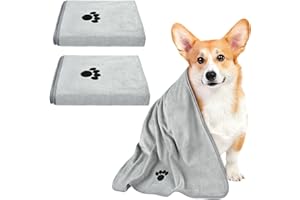 WEINIBAO Toalla Microfibra Perro, 2 piezas Toallas Super Absorbentes Perros, 75 x 35 cm Toalla para Perros de Secado Rápido, Gatos Toalla Perro Toalla Microfibra Mascota, para Perros Gatos y Otras Mascotas