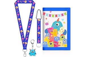 TCRZHHRX Monedero Monstruo para Niños 5-12 Años, Cartera Bolsillos + Llavero de Peluche & 2 Correas Anti-Pérdida | Regalo para Comunión/Cumpleaños/Colegio