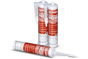 Silicone haute température HS250 Colle et mastic professionnel pour joints pour températures jusqu'à 305°C Étanchéité de moteurs automobiles, industriels et marins 3x310ml (Noir) HAUSA
