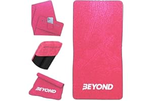 BEYOND SHAKERS Beyond - Asciugamano da palestra con tasca con cerniera, in cotone, altamente assorbente, per CrossFit, sollevamento pesi e corsa, colore: rosa