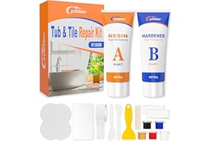 cycletour Shower Tray Repair Kits, Tile Repair Kit 160 g Large Capacity- DlY Color Matching, Bath Enamel Repair Kit with Super Strong Adhesion, Cracks, Holes andScratches on Bathtubs and Tile Surfaces
