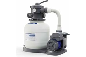 AQUASTRONG Sand Filter Pump for Above Ground Pool with Timer, 2/3 HP Pool Pumps Above Ground 3000 GPH for Pools up to 11000GAL,12in Pool Filter with 6-Way Valve, Improved Circulation and Filtration