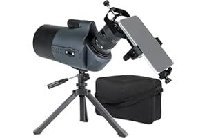 Svbony SV41Pro Mini Mak - Alcance de detección con adaptador SV214Pro para smartphone, 28-84 x 80 mm en ángulo Maksutov Spotter, FMC ocular desmontable de 1.25 pulgadas compatible con cámara SC001