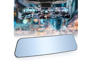 ‎JOYTUTUS Rückspiegel Auto, Universal Auto Panorama Rückspiegel, Blendschutz Auto Innenspiegel zum Aufstecken 11.81 Zoll, Weitwinkel Spiegel für Autos, SUVs, Lkw, Pkw(Blau)