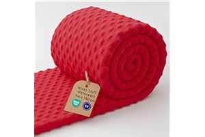 AMAZINGGIRL Tessuto minky al metro 1 M - Stoffa morbida per cucito creativo decorazione Ideale per abbigliamento coperta plaid accessori e progetti sartoriali fai da te Oeko-Tex Rosso