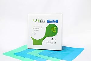 BIODAM - LATEX RUBBER DAM – BLUE - 36 PCS - 6" X 6" – THIN