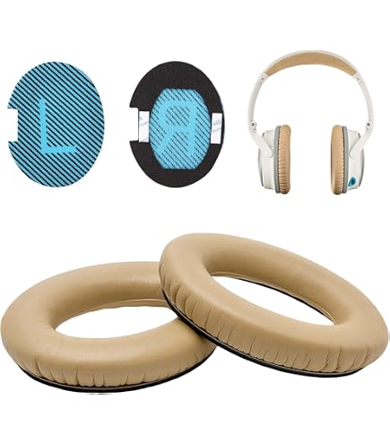 Coussinets De Rechange Pour Casque Bose QC35, QC25, QC15, AE2, SoundTrue - En Cuir PU Et Mousse Mémoire - Lot De 2 Avec Mousses Intérieures - Par MMOBIEL - 8