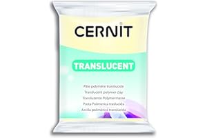 CERNIT CE0920056024C - Un Pain de Pâte Polymère Translucide - Pâte à Modeler à Cuire - Couleur phosphorescent - Bloc de 56 g