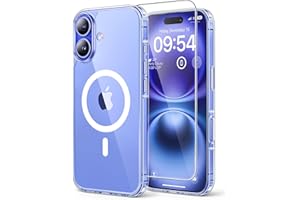 TAURI Cover per iPhone 16 con Pellicola in Vetro Temperato,[Compatibile con MagSafe] Magnetica Custodia per Sottile Anticaduta - Trasparente