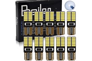 BeiLan T10 Led Car Light Bulbs W5W 501 Canbus White 24-SMD 4014 Chipset LED Lamps Error Free for 194 168 2825 Interior Dashboard Bulb Sidelight Boot Lights Number Plate Bulb DC 12V (10 Pack)