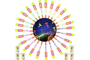 AONUILY Light up Slingshot Toys, 24 Pcs LED Flying Toy with LED Lights Glow in the Dark Party Favours and Party Bag Fillers for Boys Girls Outdoor Shooters Game Party Favors