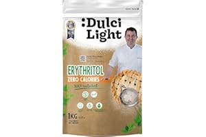 Dulcilight Érythritol Zéro Calorie 1Kg Saveur 100% Naturelle | Édulcorant Poudre Substitut de Sucre Sans OGM Keto Végétalien Sans Gluten | Sans Arrière-Goût Prends Soin de Tes Dents
