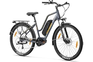 ‎TOUROLL Touroll MA2 27.5'' E-Bike für Erwachsene, Cityräder Elektrofahrrad mit 250W 70N.M Mittelmotor Motor und 36V 468Wh Akku, Reichweite 100km, Hydraulische Scheibenbremse Ebikes für Herren Damen