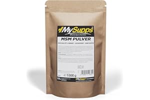 ‎MY SUPPS My Supps MSM-Pulver 1000g - 100% reines Methylsulfonylmethan - Organischer Schwefel, hochdosiert & ohne Zusatzstoffe - MSN-Pulver ohne Zucker, Laktose & Zusatzstoffe
