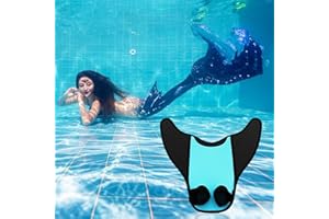 Mineatig Coda Da Sirena Per Nuotare,Pinne Da Nuoto Per Bambini E Adulti,Attrezzature Per L'allenamento Snorkeling,Design A Sirena Regolabile Pinne Da Nuoto Con Monopinna Da Immersione,Blue (Adult)