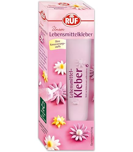 Günthart BackDecor 3 goldene Rosen und 3 goldene Blätter aus Marzipan als Tortendekoration, 1er Set (33 gr) Lebensmittel & Getränke