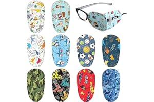 SYEYCW 10 Pezzi Bende Oculari per Bambini, Eye Patch Coprente per Occhio Pigro Ambliopia, Cartoon Eyepatch per Gli Occhiali Trattare Occhio Pigro Amblyopia Strabismus per Gli Occhi Sinistro e Destro