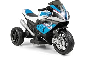 COSTWAY 12V Kids Electric Motorbike, Licensed BMW Ride on Motorcycle with Headlight, Music, Horn, MP3, USB Port, Battery Powered Vehicle Toy for 37-96 Months (Blue)