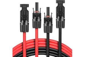 GlamPiece Solarkabel 6mm2 10m, Solar Verlängerungskabel, Beide Seiten Solarstecker Solarkabel, Photovoltaik Solarkabel, PV Kabel 2 × 10m