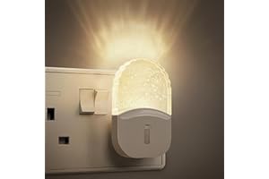 Emeritpro Night Light Plug in Wall, Plug in Night Lighting with Dusk to Dawn Sensor, Adjustable Brightness 0-50LM, 0.5W Low Energy, Warm White Night Light Kids for Hallway Bathroom Bedroom,1Pack