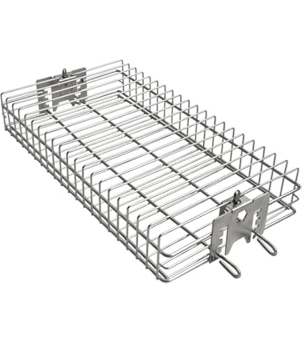 Onlyfire 2-Delige Roestvrijstalen Grillmand Voor Draaispies - Perfect Voor Groenten, Vlees En Vis