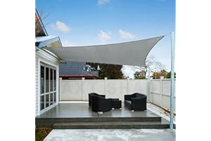 AXT SHADE Tenda a Vela Ombreggiante Impermeabile Rettangolare 2,5x4m Tenda da Sole Parasole e Protezione Raggi UV per Esterno Terrazza Giardino-Grigio Chiaro