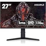 KOORUI Monitor Gaming, 2K Monitors 27 Pulgadas, Pantallas Ordenador QHD (2560*1440), IPS, 1ms, FreeSync y G-Sync, 2xHDMI(144H