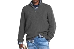 JUNEYOU Herren-Pullover aus Kaschmir, Business-Casual-Reißverschluss, Basic-Pullover, 1/4-Reißverschluss, Stehkragen, Polo-Pullover
