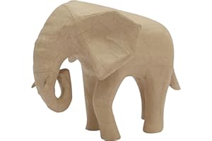 Clairefontaine ES Décopatch SA213C - Un soporte de papel marrón maché 18,5x12,5x15,5 cm, elefante africano