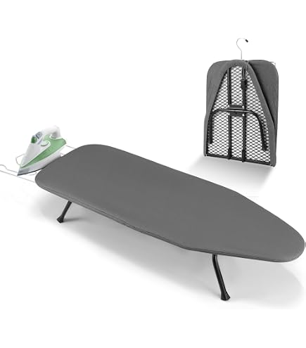 KINGRACK Asse Da Stiro Pieghevole Piccola 31x82 Cm – Portatile Con 2 Coperture Intercambiabili – Piedini Antiscivolo – Blu - 2
