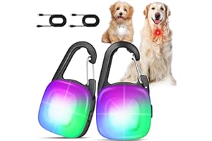 YOFRAJF Dog Lights for Night Walking, 4 Modes Rechargeable LED Safety Dog Collar Light for Nighttime Clip On with 2 Pack,IP68 Waterproof for Night Walking,Camping(Black)