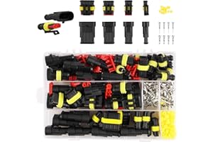 DOCAS 352 pezzi Connettore impermeabile auto, Connettori Elettrici Impermeabili 1/2/3/4 pin per Auto, moto, camion, barche, barche a motore