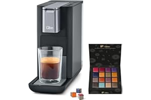 ‎TCHIBO Tchibo Qbo ESSENTIAL Premium Kapselmaschine inkl. 16 recyclebare Qbo Kapseln für Espresso, Caffè und Caffè Grande, kompaktes, innovatives Design, Dark Stone