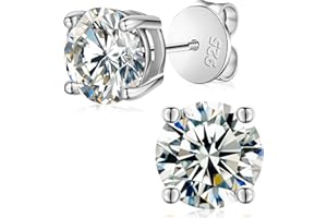 YIMERAIRE Moissanite Earrings, 3-10MM Diamond Stud Earrings For Women Men 925 Sterling Silver Diamond Earrings Shiny Hypoallergenic White Gold Earrings Stud With Screw Backs Birthday Gifts for Her Him