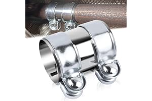 BSTDAYEVER Fascetta di Scarico in Acciaio Inox Morsetto per Tubo di Scarico Auto Universale 70x95mm Doppio Morsetti per Fascia di Scaricos Giunzione Fascette Marmitta Auto per Quasi Tutte Autovetture